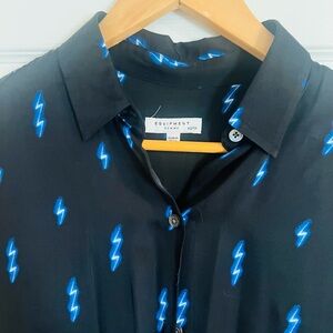 Equipment Black Shirt with Blue Lightning Design